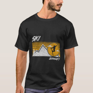 T-shirt Ski Zermatt Suisse Ski rétro