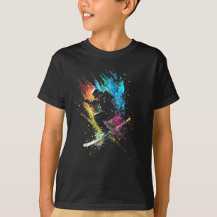 T-shirt Skiateur Splash Art Ski Freestyle Ski Retro Ski