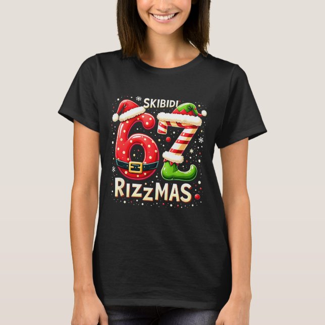 T-shirt Skibidi 67 Rizzmas Christmas Meme Funny Elf Santa  (Devant)