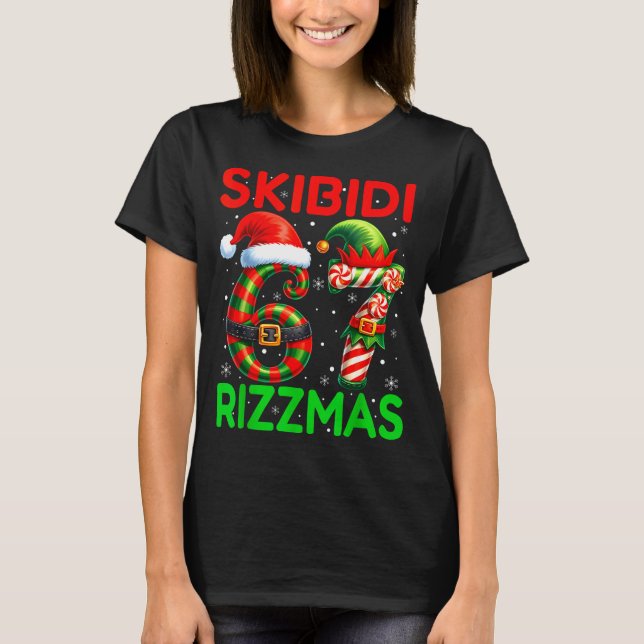 T-shirt Skibidi 67 Rizzmas Funny Six Seven Meme Christmas  (Devant)