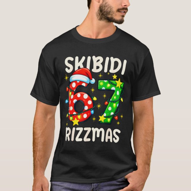 T-shirt Skibidi 67 Rizzmas Funny Six Seven Meme Christmas  (Devant)
