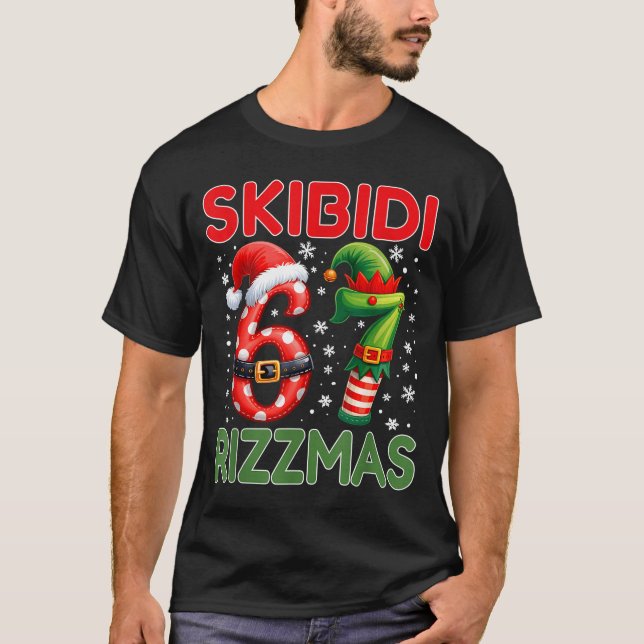 T-shirt Skibidi Rizzmas 67 Christmas Six Seven Xmas Funny  (Devant)