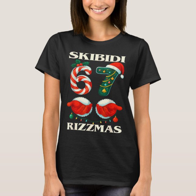 T-shirt Skibidi Rizzmas 67 Christmas Six Seven Xmas Funny  (Devant)