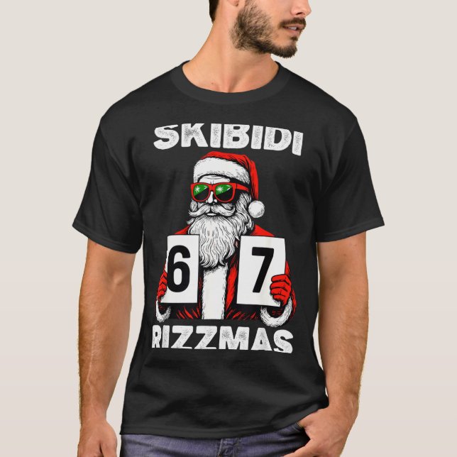 T-shirt Skibidi Rizzmas Christmas 6 7 Funny Santa  (Devant)