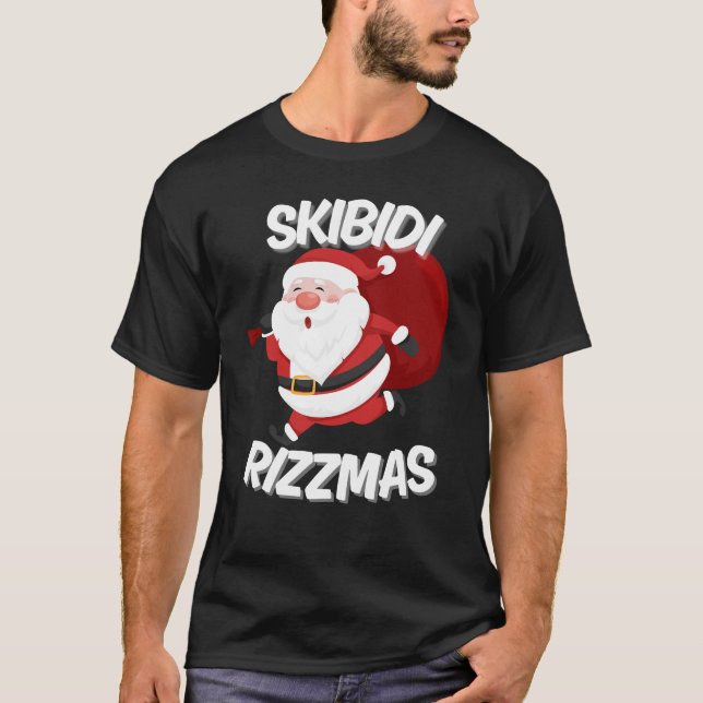 T-shirt Skibidi Rizzmas Funny Santa Clause Noël (Devant)