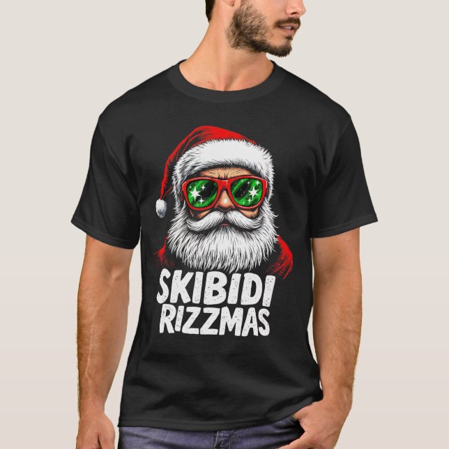 T-shirt Skibidi Rizzmas Noël Rizz Père Noël Charisme (Devant)