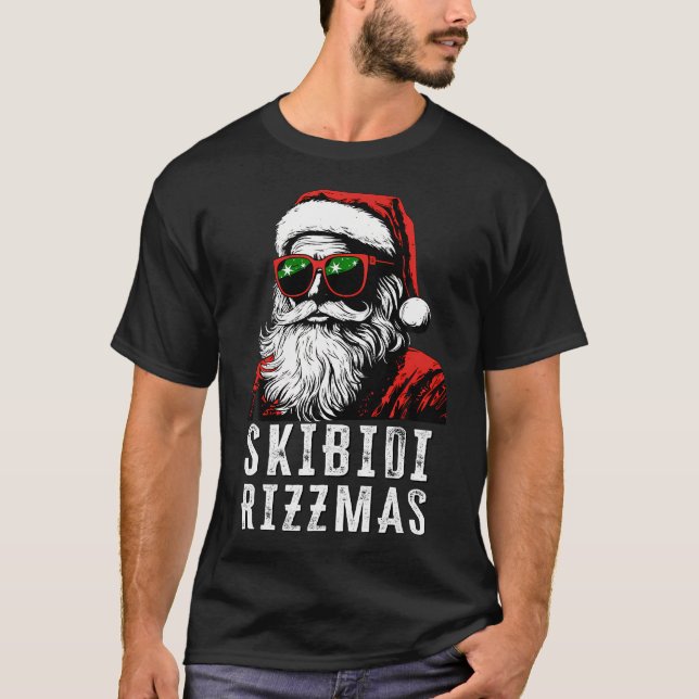 T-shirt Skibidi Rizzmas Noël Rizz Père Noël Charisme (Devant)