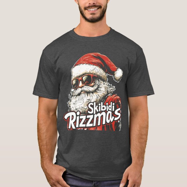 T-shirt Skibidi Rizzmass Funny Santa Claus Rizz la saison (Devant)