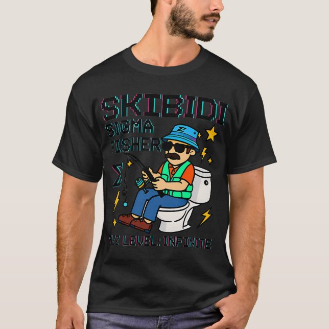 T-shirt Skibidi Sigma Fisher sur le trône (Devant)
