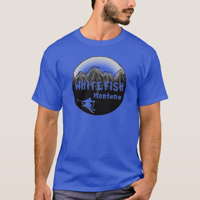 T-shirt Skier artistique Whitefish Montana (Devant)