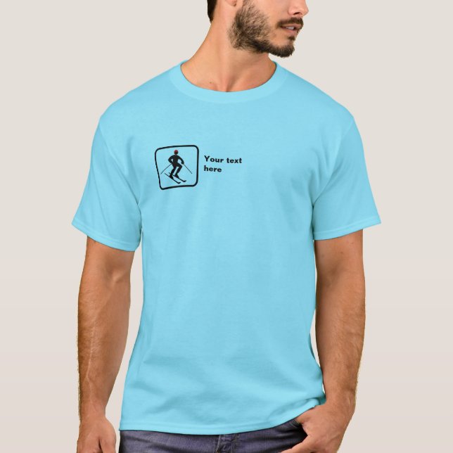 T-shirt Skier — Petit logo — Personnalisable (Devant)