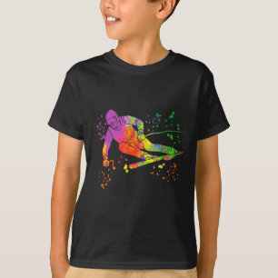 T-shirt skieur alpin sports d'hiver ski nordique skieur al