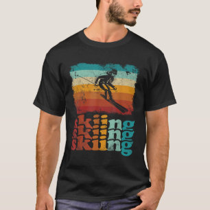 T-shirt Skieur Amateur de Ski Rétro Vintage Ski