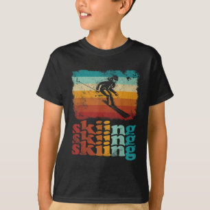 T-shirt Skieur amateur de ski rétro vintage Ski