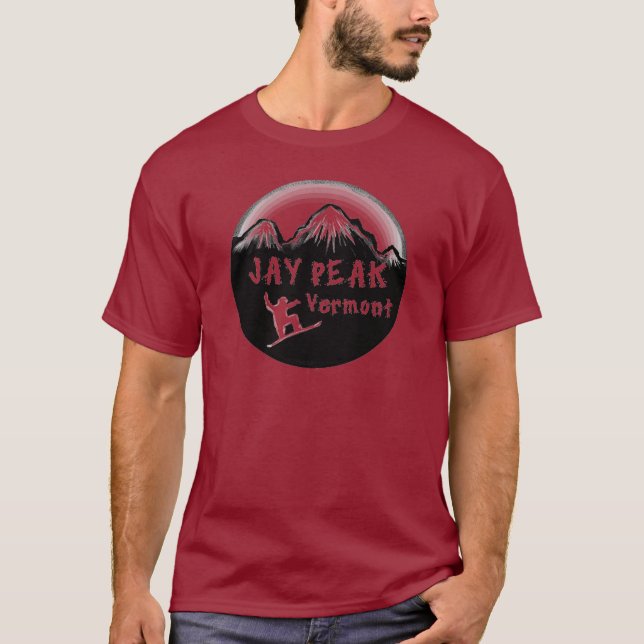 T-shirt Skieur artistique maximal du Vermont de geai (Devant)