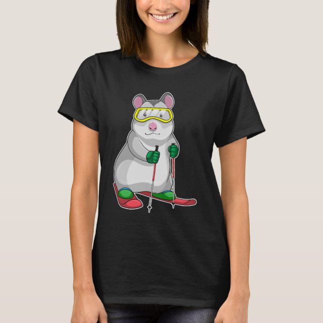 T-shirt Skieur de hamster ski (Devant)