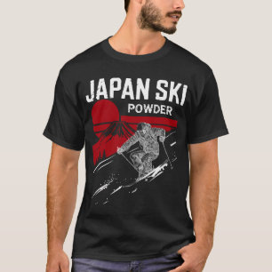 T-shirt Skieur de poudreuse rétro Japon Mt Fuji