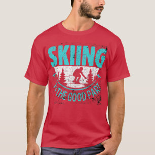 T-shirt Skieur de ski Montagne enneigée Vêtements de ski r