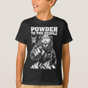 T-shirt Skieur de ski ours en poudre pour le peuple drôle