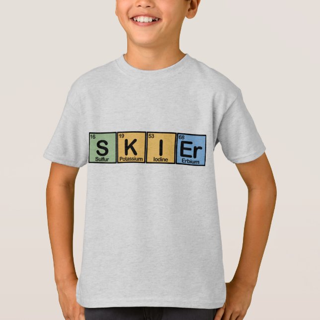 T-shirt Skieur fait d'éléments (Devant)