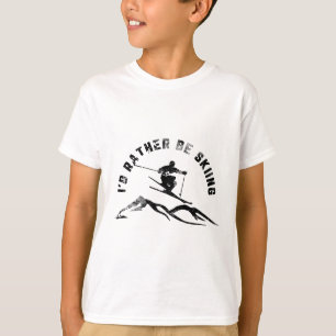 T-shirt Skieur J'aimerais Mieux Skier Ski _1