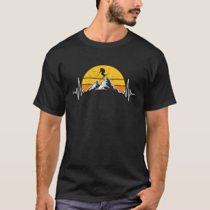 T-shirt Skieurs de battement de coeur Montagnes ECG Ski Pu