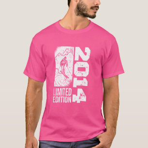 T-shirt Skieurs Skieur Vintage né 2014 Anniversaire Ski Sk