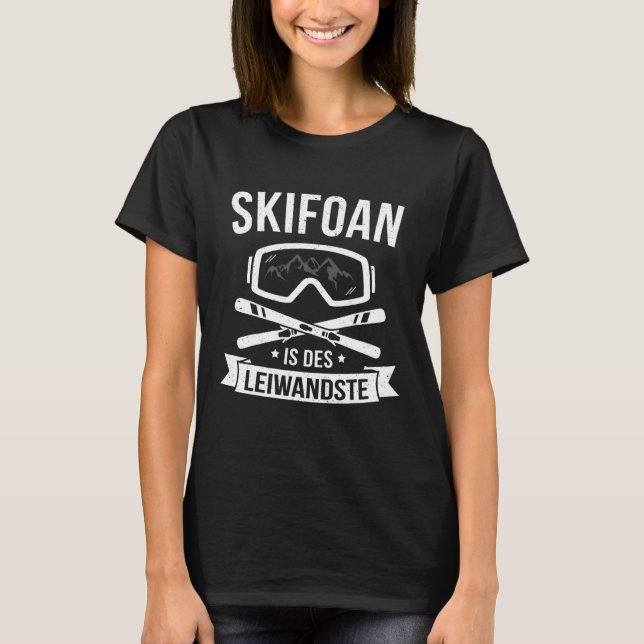 T-shirt Skifoan Est Des Leiwandste Ski Goggers Skier Mouth (Devant)