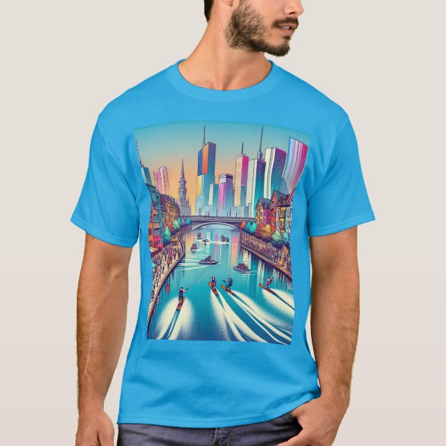 T-shirt Skiing in the city (Devant)
