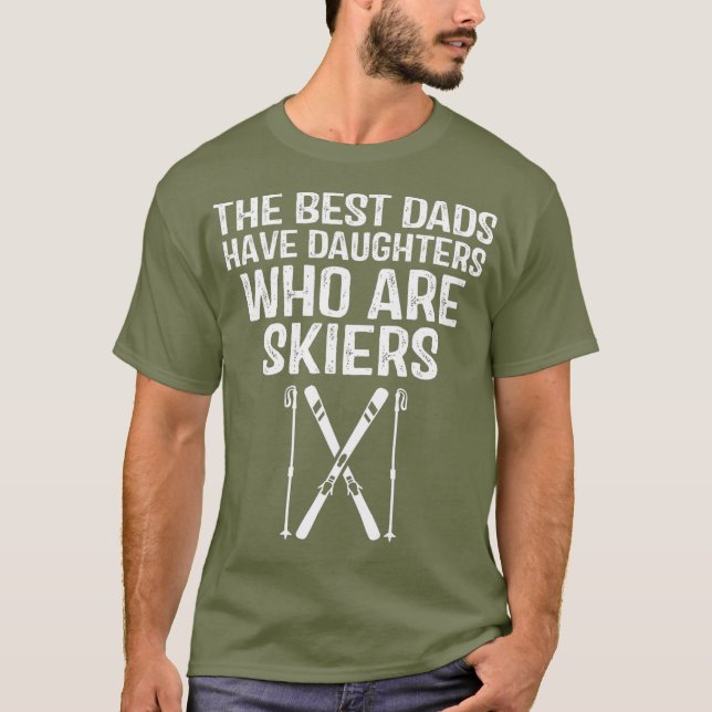 T-shirt Skiing Papa Cadeau Le meilleur papa qui a des fill (Devant)