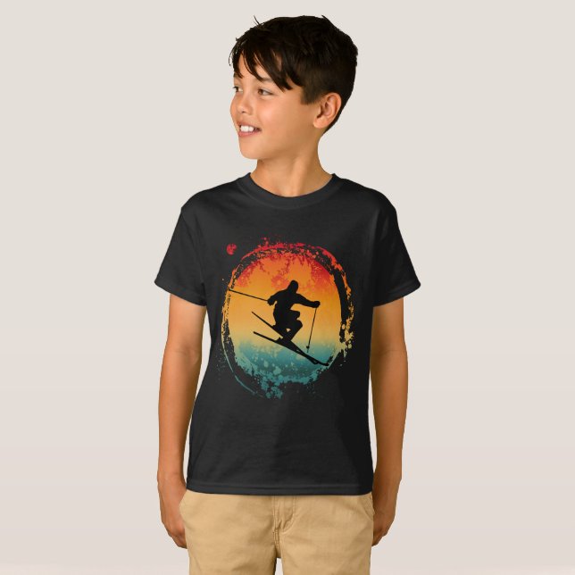 T-Shirt SKIING RETRO VINTAGE (Devant entier)