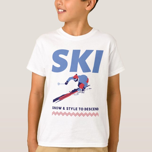 T-shirt Skiing Stylishly Down The Slopes  (Devant)