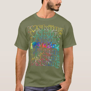 T-shirt Skiing Tie Dye Cool Inspiré Vintage