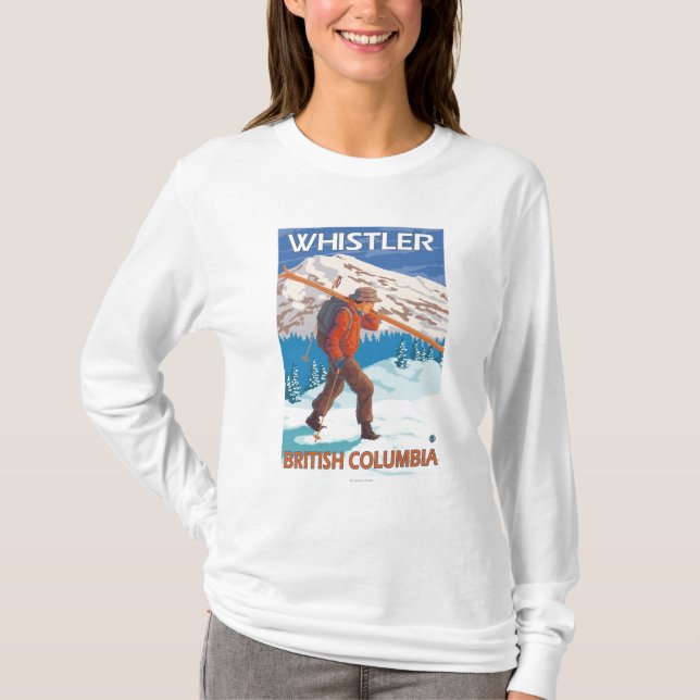 T-shirt Skis de transport de neige de skieur - Whistler, (Devant)