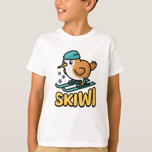 T-shirt Skiwi ! Cute Skiing Kiwi Pun