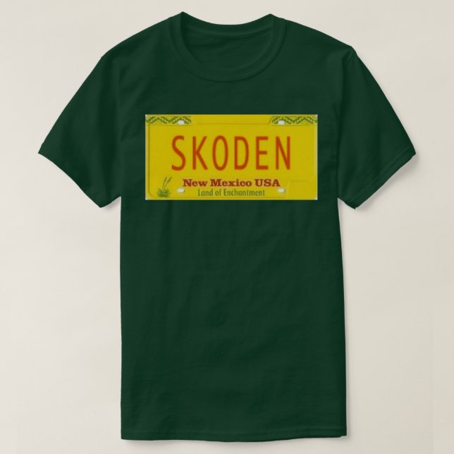 T-shirt SKODEN Nouveau-Mexique Plaque de licence  (Design devant)