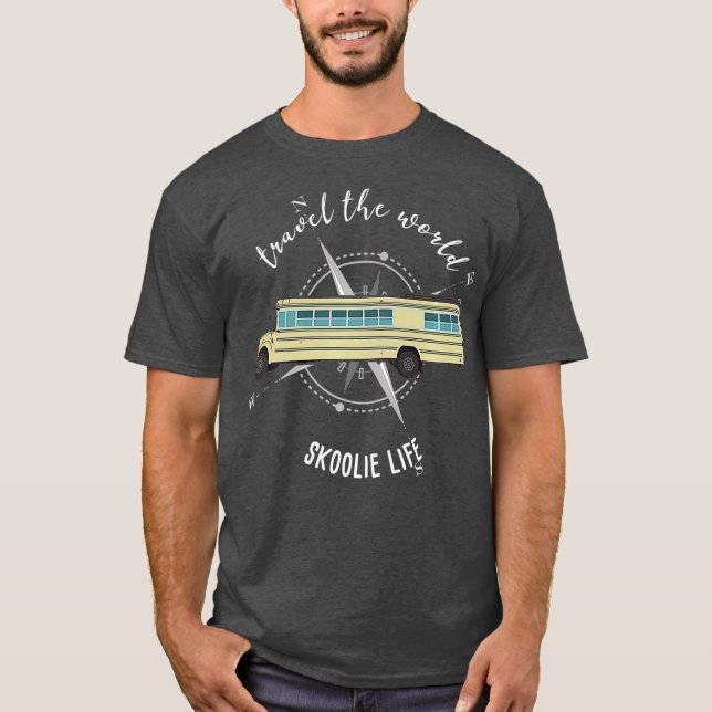 T-shirt Skoolie Life Converti Bus scolaire Voyage (Devant)