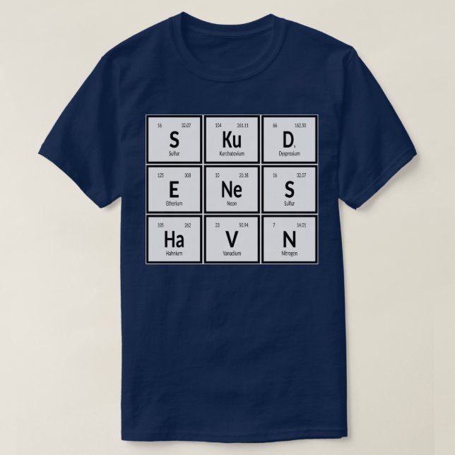 T-shirt Skudeneshave Tableau périodique des éléments 1 (Design devant)