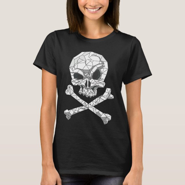 T-shirt Skull And Bones Geometric Bizarre Dark (Devant)