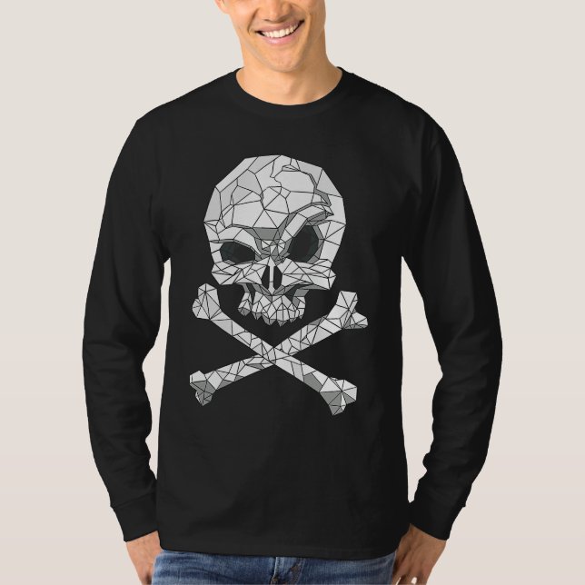 T-shirt Skull And Bones Geometric Bizarre Dark (Devant)