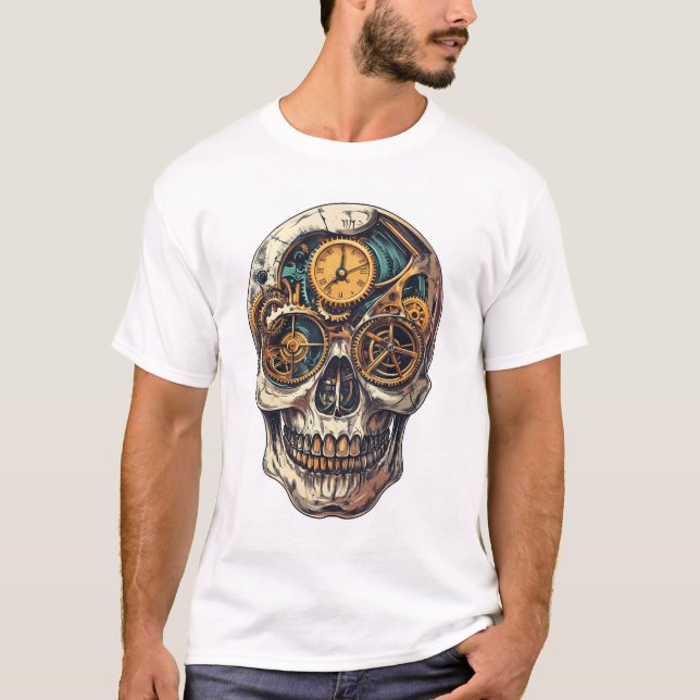 T-shirt Skull and Clock Timekeeper (Devant)