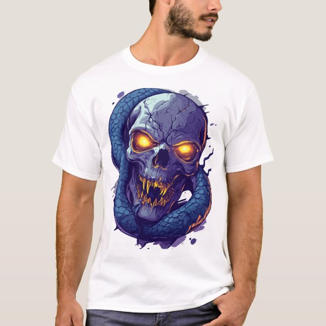 T-shirt Skull and Serpent Duel (Devant)