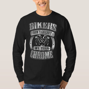 T-shirt Skull Bikers ne va pas gris Tourne Chrome Annivers