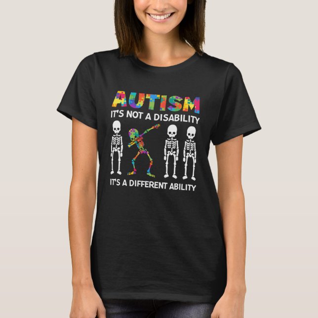 T-shirt Skull Dance  Autism Awareness For Mom Dad Kids Aut (Devant)