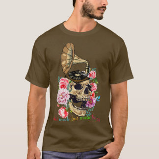 T-shirt Skull Dead Inside But Music Helps Funny Skeleton M