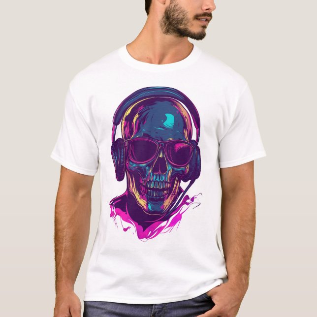 T-shirt Skull DJ Vibes (Devant)