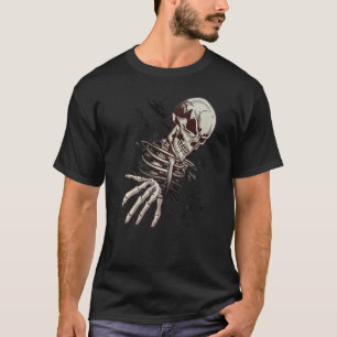 T-shirt Skull Graphic Skeleton Main Sortie À Hallowee