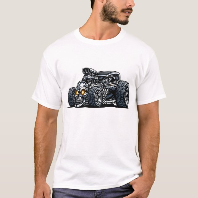 T-shirt Skull Hot Rod (Devant)