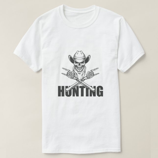 T-shirt Skull Hunter – Implacable et Rebelle (Design devant)