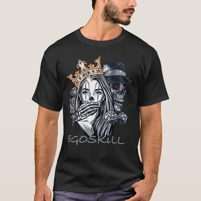 T-shirt Skull Queen & Dice - EGOSKILL Design (Devant)